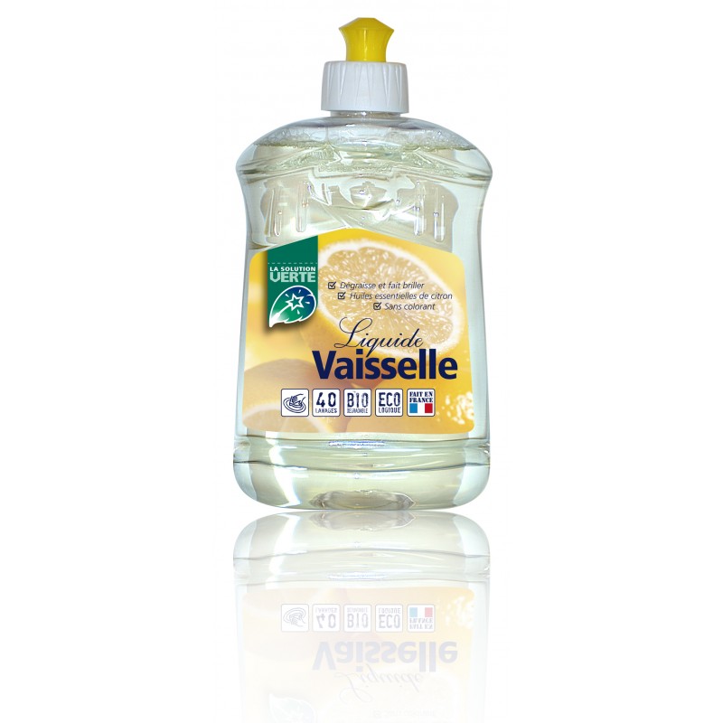 Liquide vaisselle main à l'huile essentielle de citron, économique,  écologique, moussant et facile à rincer !